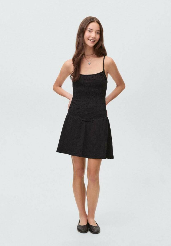 TRÄGER MIT RAFFDETAILS - Freizeitkleid - schwarz