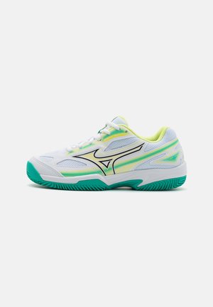 Mizuno BREAK SHOT 4 CC - Zapatillas de tenis para tierra batida - white/black/sunny lime