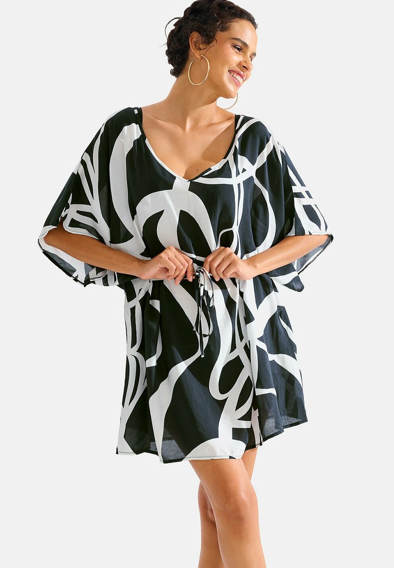 Lisca CAFTAN DE PLAGE HONOLULU LISCA - Strandaccessoire - noir blanc