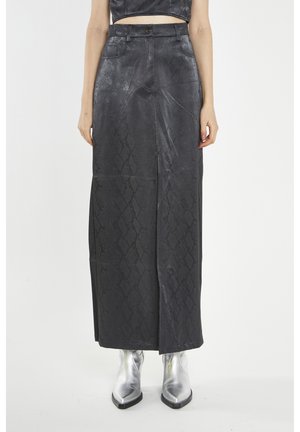 CENTRE SPLIT  - Maxinederdele - black snake pu