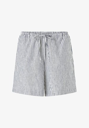 Stribede shorts i hvid og marineblå, med elastisk talje og snøre. Fremstillet af letvægtsstof, der giver en afslappet pasform.
