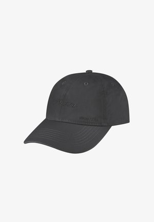 Dunkelgraue Baseballkappe mit gebogenem Schirm und dezent besticktem Text auf den Vorderpanelen mit der Aufschrift "norwegian since 1930."