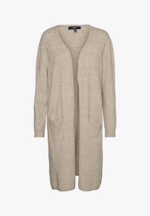Vero Moda Curve VMCDOFFY LS LONG OPEN NOOS - Vesta na kopčanje - sepia tint