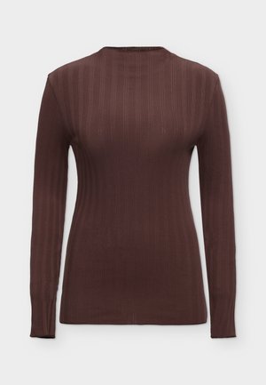 Marc O'Polo DENIM, TURTLENECK RUFFLES - Langærmet T-shirt - espresso brown