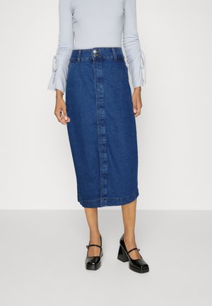 Vero Moda VMJULIA LONG SKIRT - Τζιν φούστα - medium blue denim