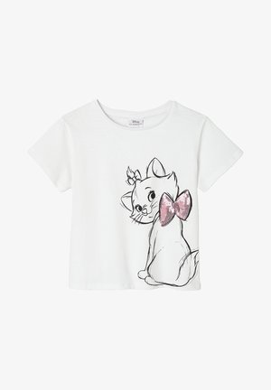 Vertbaudet, MIT PAILLETTEN DISNEY ARISTOCATS MARIE - Print T-shirt - weiß