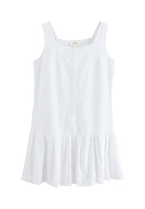 SQUARE NECK TIERED BOHO - Tričkové šaty - white