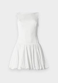 High-Neck Bubble Hem Mini Dress - Cocktail dress / Party dress - off white