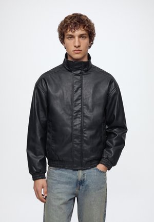 Hollister Co., MOCK JACKET - Яке от изкуствена кожа - black