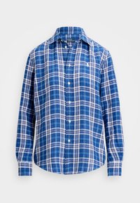 RELAXED FIT LINEN SHIRT - Blusa - blue/navy white