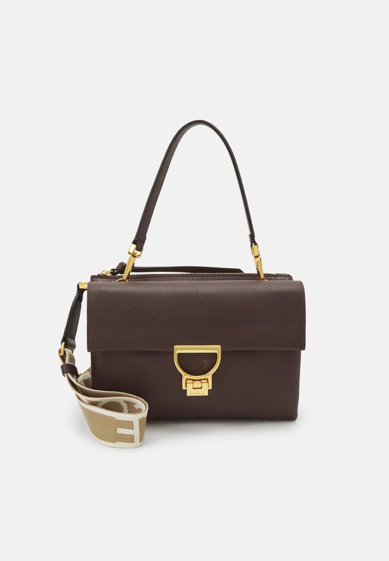 Sac à épaule COCCINELLE Arlettis Signature – Cuir Grainé, Couleur Cognac (Neuf Avec étiquettes)