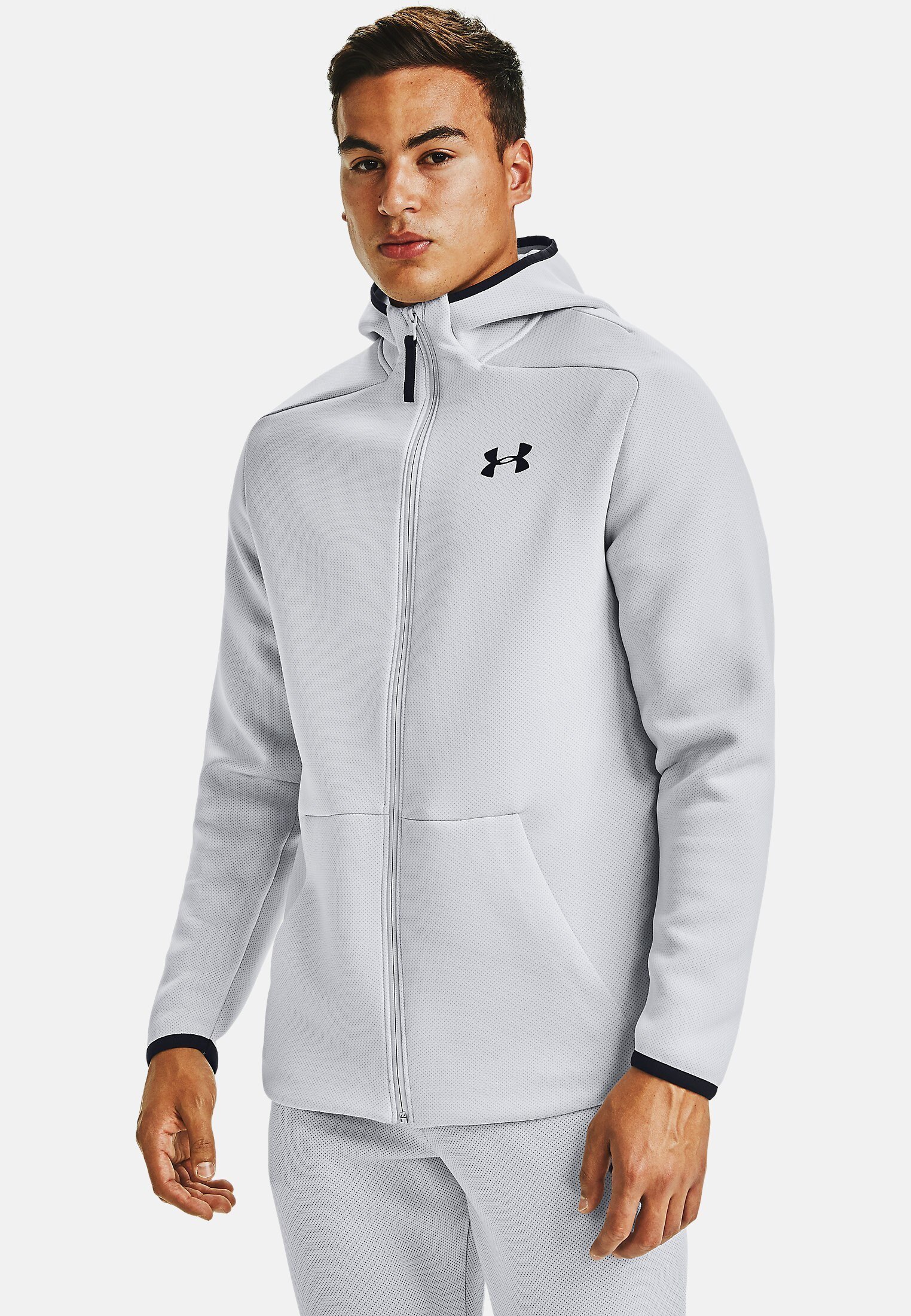 gray under armour jacket