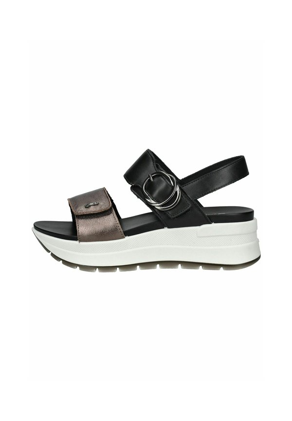 Plateausandalette - bronzo nero