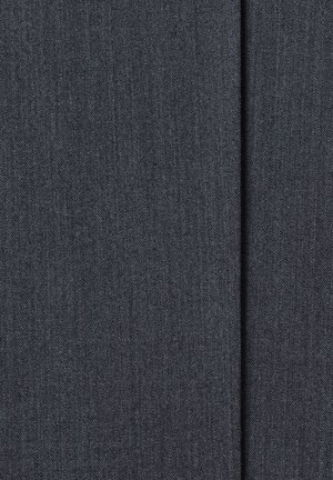 Donkerdenim stof met een subtiele textuur en diagonale weving. Kenmerkt zich door een gladde oppervlakte en een diepe blauwgrieten kleur, die consistent is over het gehele oppervlak.