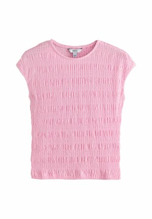 Next, REGULAR FIT - SHORT SLEEVE TEXTURED CREW NECK TOP  . - Camicetta - pink
