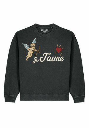 JE TAIME EMBROIDERY - Felpa - washed black