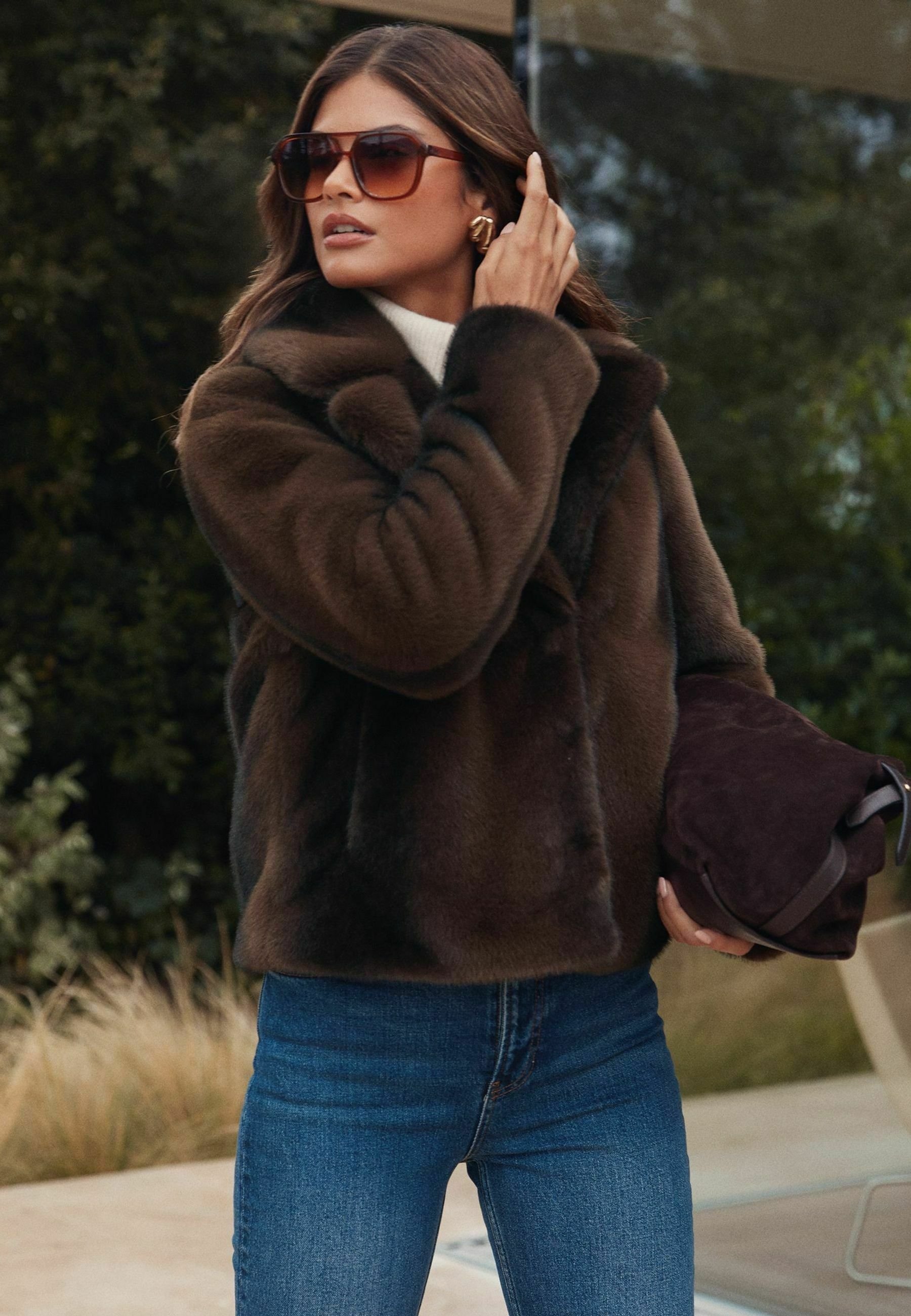 Lipsy Winter jacket - mink brown faux-fur/brown - Zalando