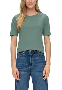 s.Oliver MIT SCHRIFT - T-Shirt basic - minze