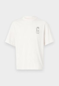 SLHRELAXNIC O-NECK TEE - T-shirts med print - egret