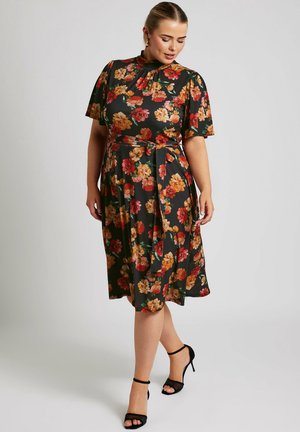 FLORAL PRINT - Jersey dress - black