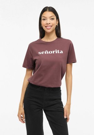 VISYBIL RUNDHALS - T-shirt con stampa - plum wine