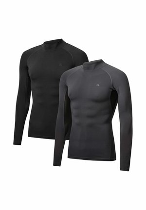 Danish Endurance COMPRESSION 2-PACK - Langarmshirt - black grey