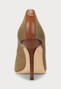 Lauren Ralph Lauren LINDELLA II LEATHER-TRIM CANVAS PUMP - Saltos clássicos - hunter olive/tan
