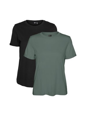 2ER PACK PAULA - T-Shirt basic - schwarz-khaki