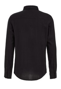 Mustoxa pikkade varrukatega särk, millel on peen triibuline muster, nööbitavad mansetid, klassikaline krae ja kumer toode. Valmistatud kergest kangast.