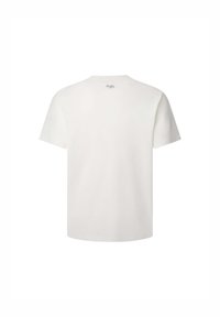 Witte korte mouwen t-shirt van een zachte stof. Heeft een ronde halslijn en een klein logo detail nabij de bovenrug.