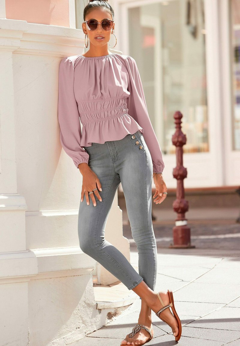 LASCANA LANGARM - Camicetta - mauve