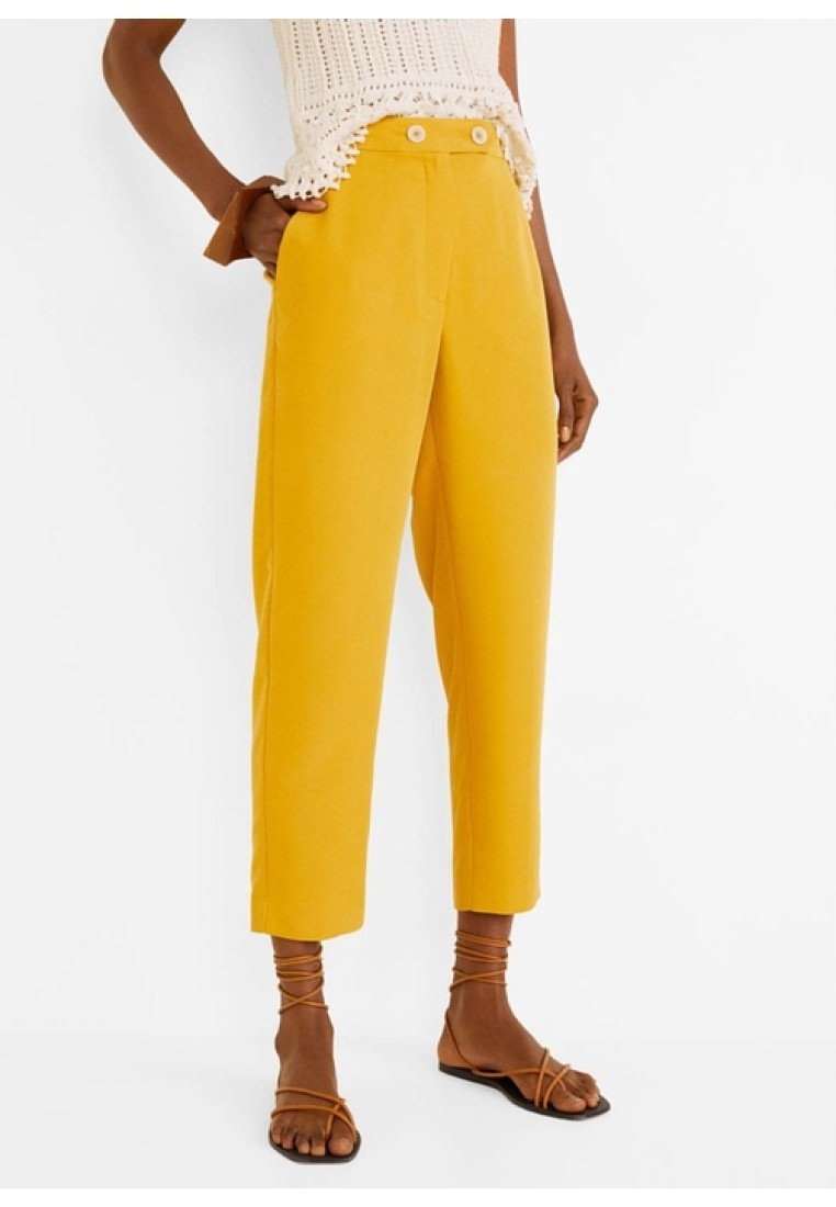 Mango Pantalon classique - mustard yellow