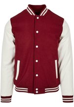 URBAN CLASSICS Giacca Uomo Oldschool - Giacca College Con Maniche In Similpelle, Stile Retrò, Autunno/Inverno
