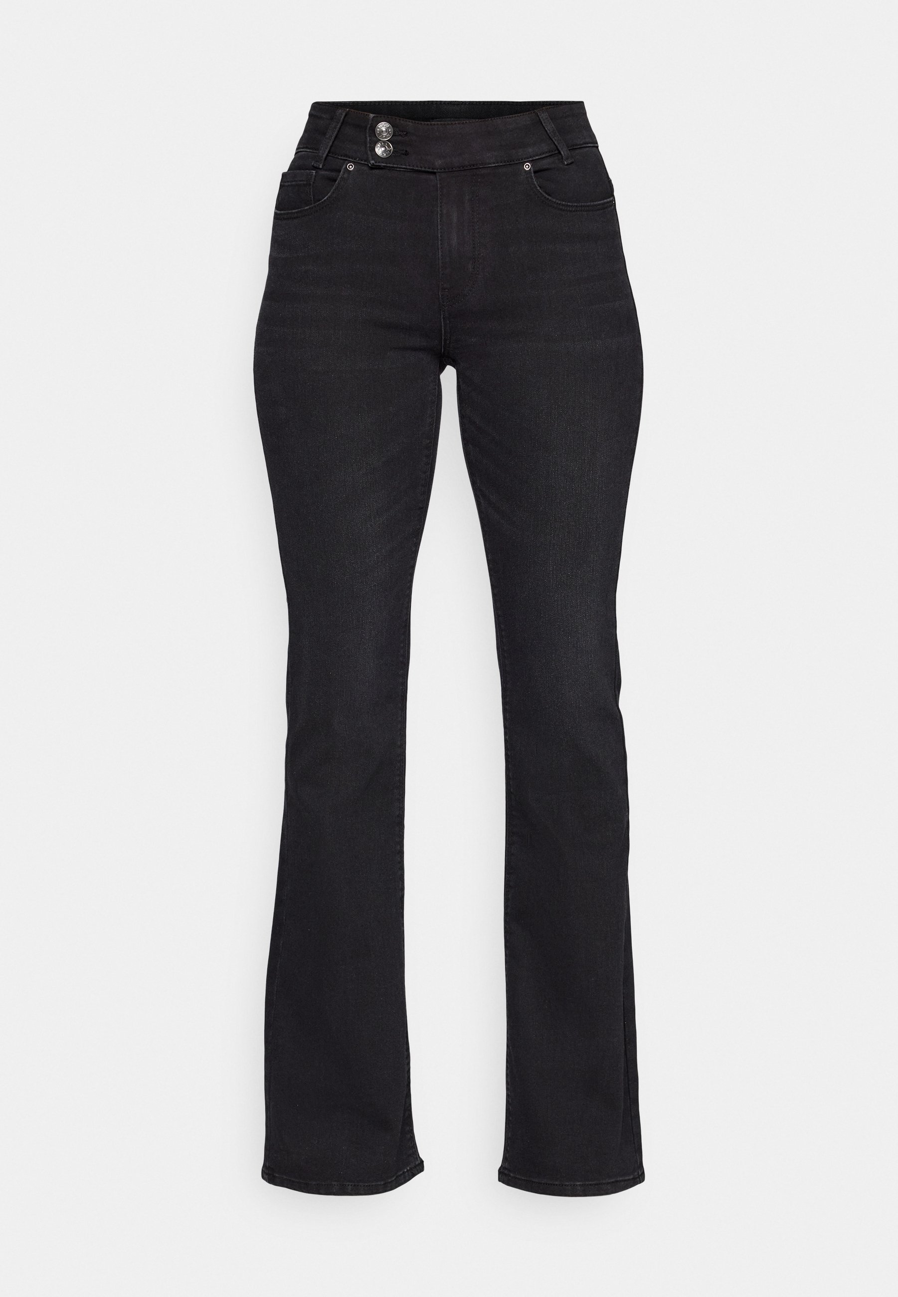 ONLY ONLPAOLA FLARED - Bootcut jeans - washed black/zwart denim