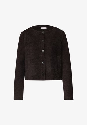 Street One, LANGARM JACKE MIT RUNDHALS UND KNÖPFEN - Chaqueta de punto - black coffee
