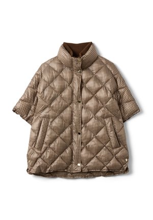Stefanel, QUILTED JACKET WITH ZIP AND CHECK PATTERN. - Chaqueta de invierno - beige