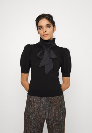 Alice + Olivia CHASE PUFF RUFFLE - T-shirt estampada - black