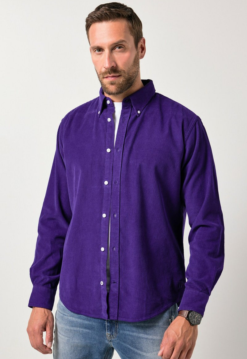 ZouoYYii Camicia Elegante Viola da Uomo Slim Fit Manica Lunga Non
