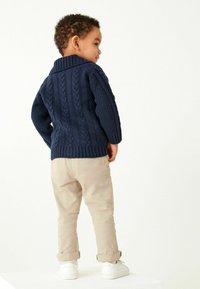 Next SHAWL COLLAR CABLE CARDIGAN - Kardigán - navy blue