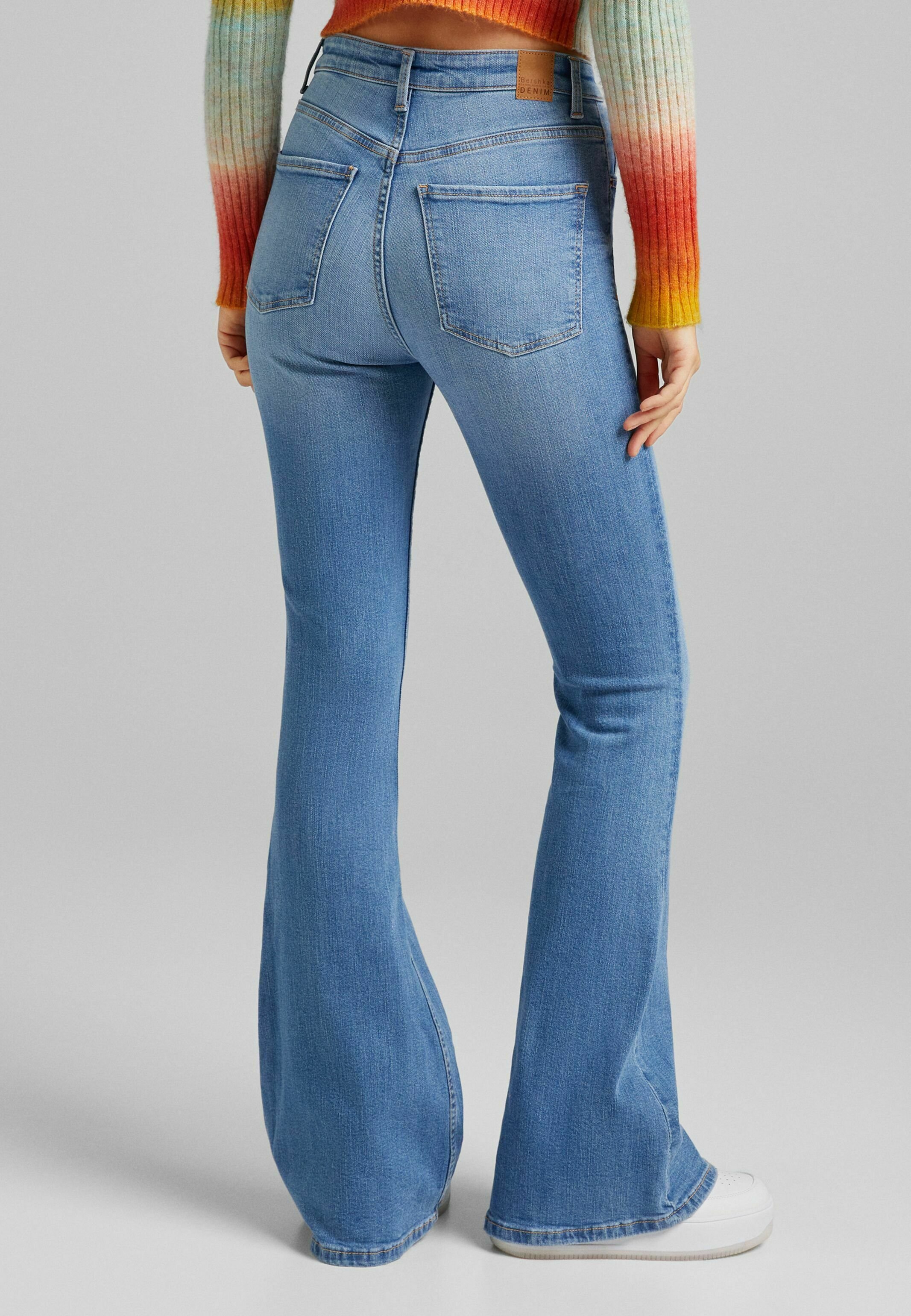 Bershka Flared Jeans - blue denim - Zalando.ie
