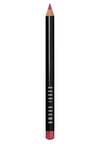 Matita per labbra con punta appuntita, custodia nera e base rosa lucida. Presenta lettering bianco del marchio lungo il lato.