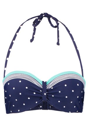 LASCANA MONROE WIRE BANDEAU - Bikini top - navy/turquoi