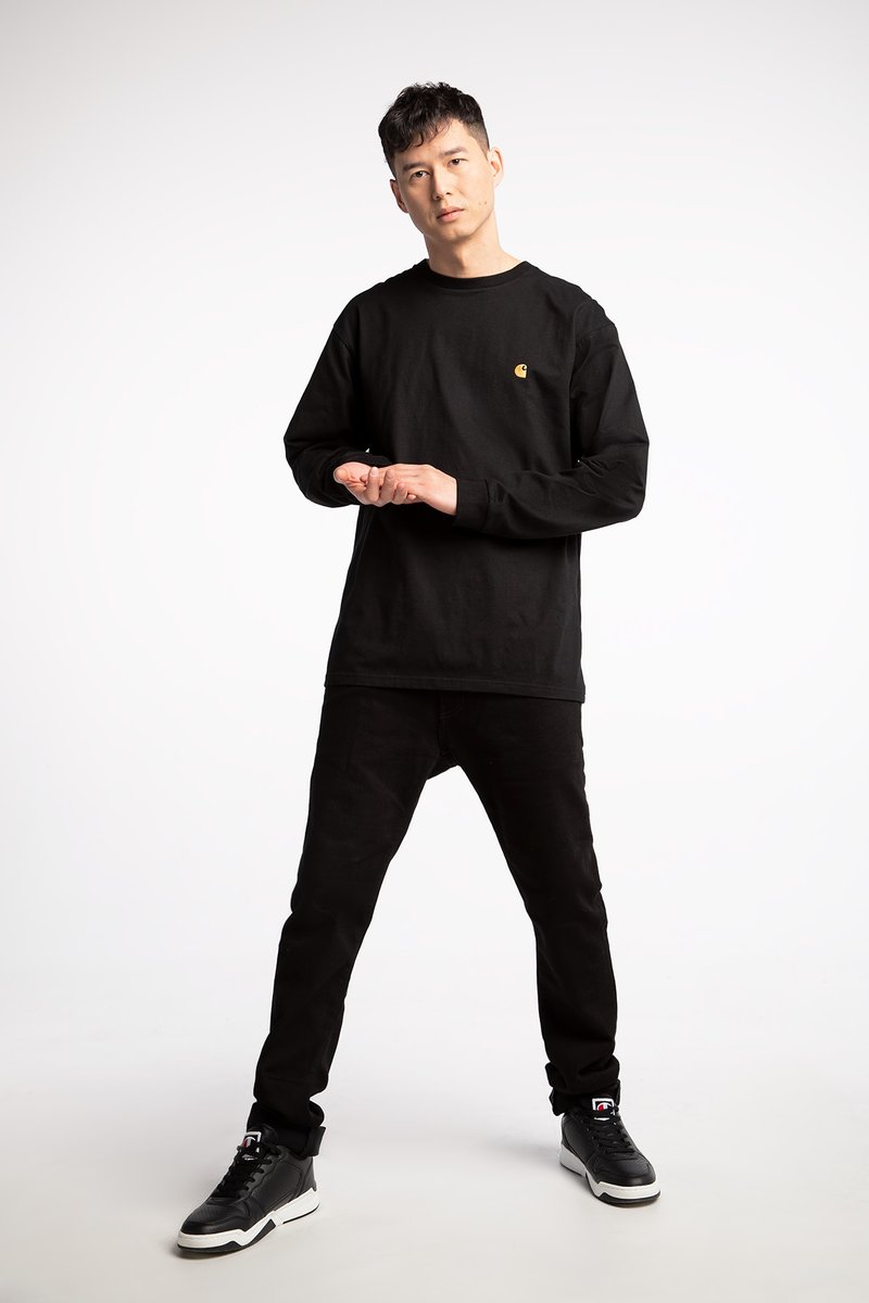 Carhartt WIP - CHASE - Pitkähihainen paita - black gold, Suurenna
