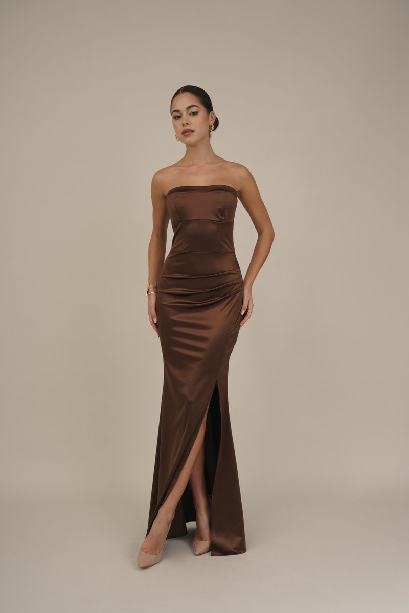 WAL G. - JONAH MAXI DRESS - Jerseykjole - dark brown, Forstør