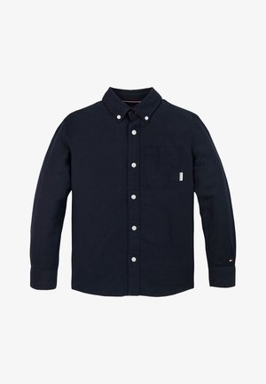 Tommy Hilfiger, RELAXED FIT FLAG EMBROIDERY LINEN BLEND SHIRT - Camisa - dark night navy
