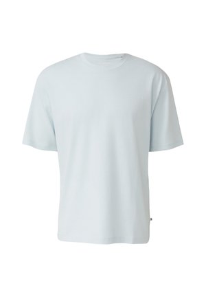 Hellblaues T-Shirt mit kurzen Ärmeln und Rundhalsausschnitt in lockerer Passform, dargestellt vor einem weißen Hintergrund.