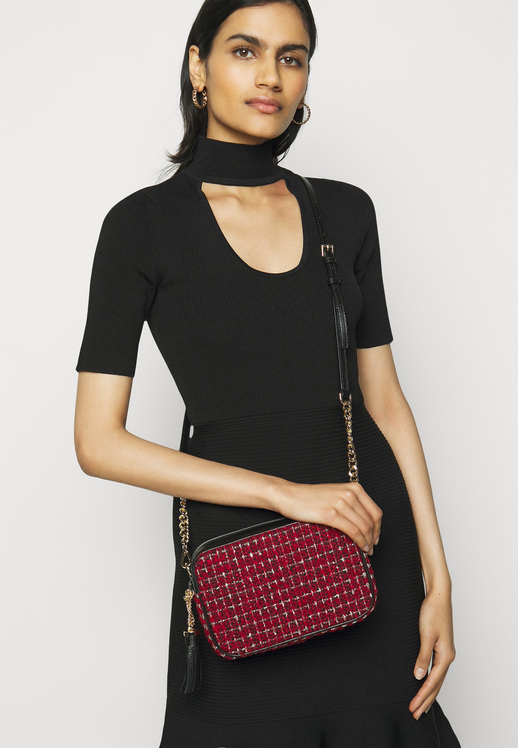 bright red michael kors purse