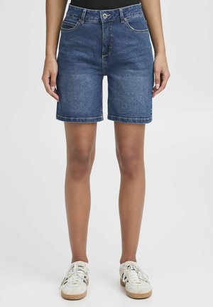 OXMIRA REGULAR FIT - Denim shorts - mid blue denim