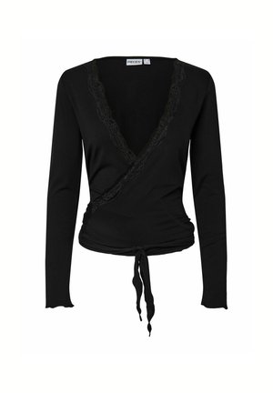 Pieces, WRAP TOP PCBARBERA ROYA - T-shirt à manches longues - black