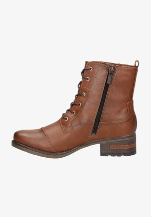 Cowboy/biker ankle boot - cognac